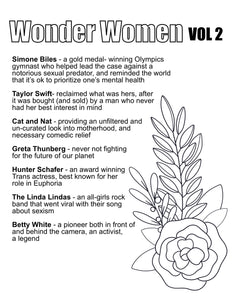 Wonder Women VOLUME 2 - International Womens Day colouring book